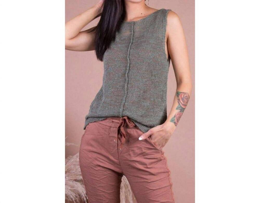 NEW GIGI MODA women's strato tank top in green